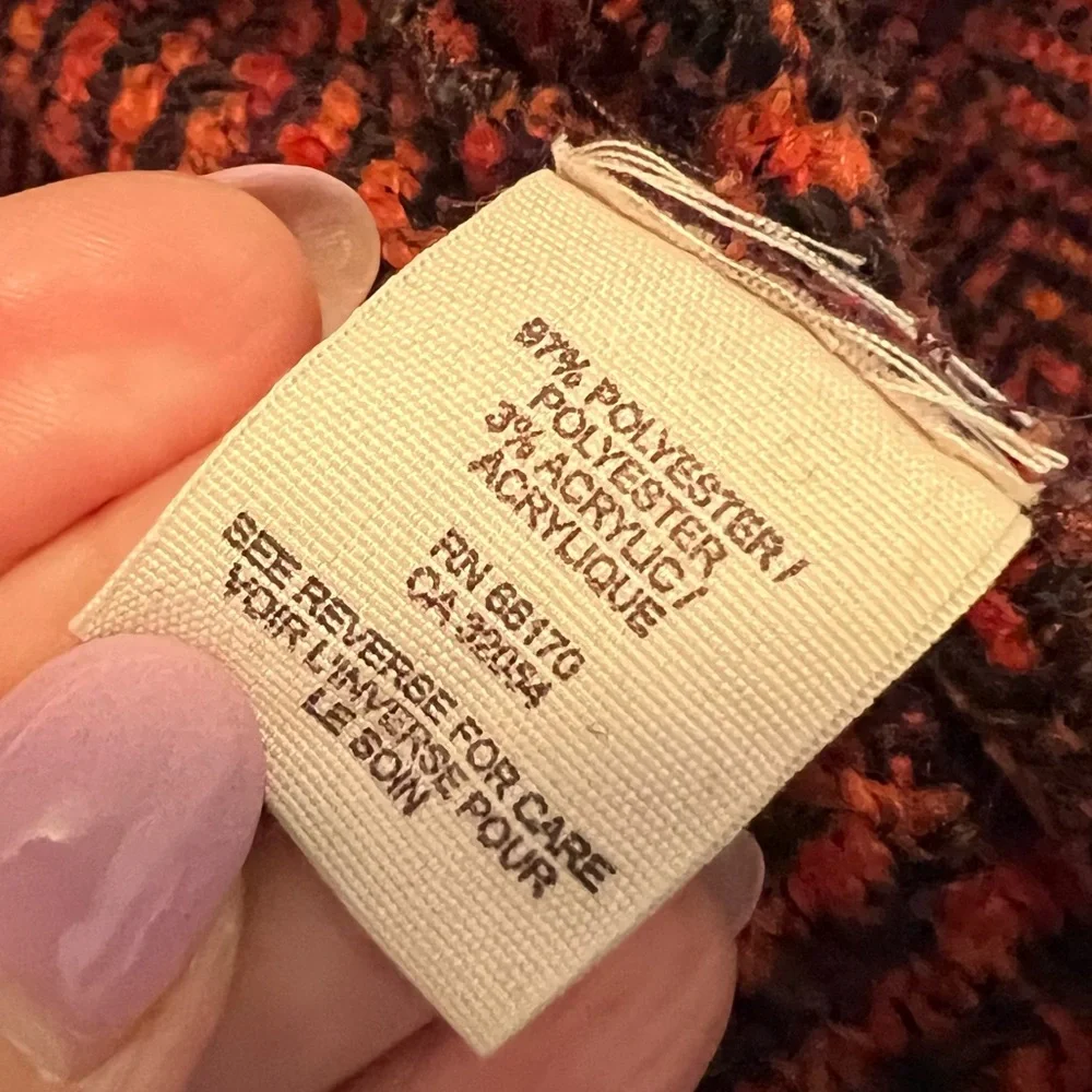 Free People Rust Chevron Tweed Peplum Coat Jacket Size XS - Picture 13 of 13